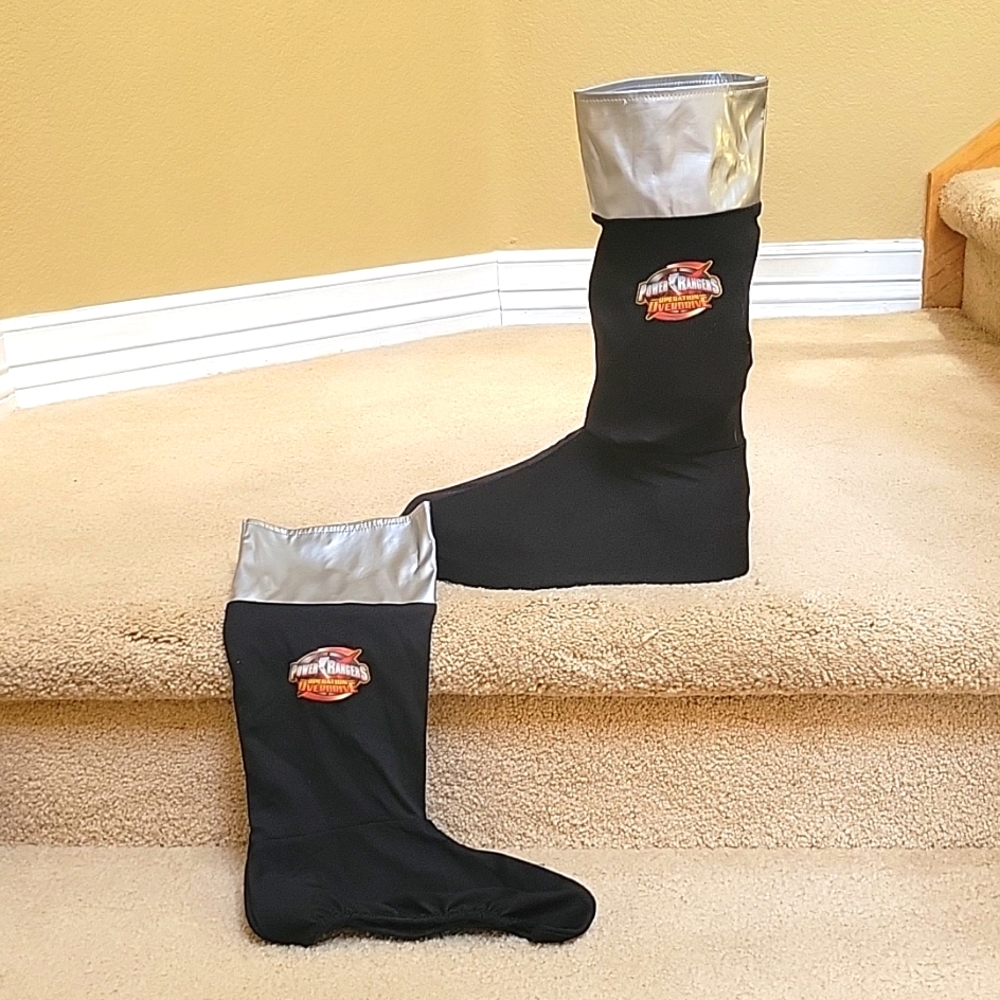 Power Rangers Operation Overdrive Black boot covers Look New!!! Kids One Size